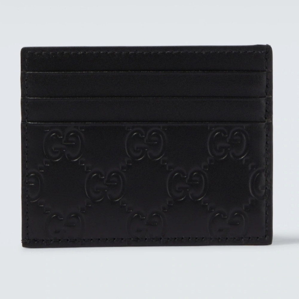 Gucci Embossed Black Card Holder